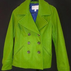 Old Navy Green Wool Blend Pea Coat